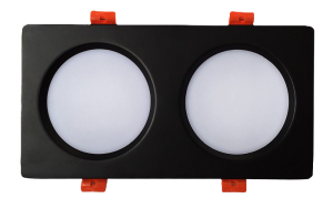 Đèn LED âm trần đôi ALPHA 2x9W 3 chế độ vỏ đen DDSD-9/3C