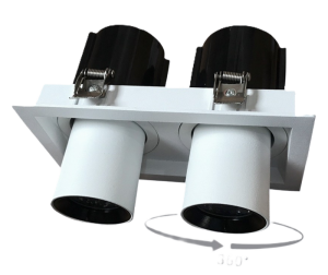 Đèn LED âm trần chỉnh hướng đôi ALPHA 2x12W 3 chế độ ATCHD-24/3C