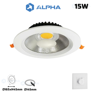 Đèn LED âm trần Downlight Dimmer Alpha 15W ATM-15/DIM